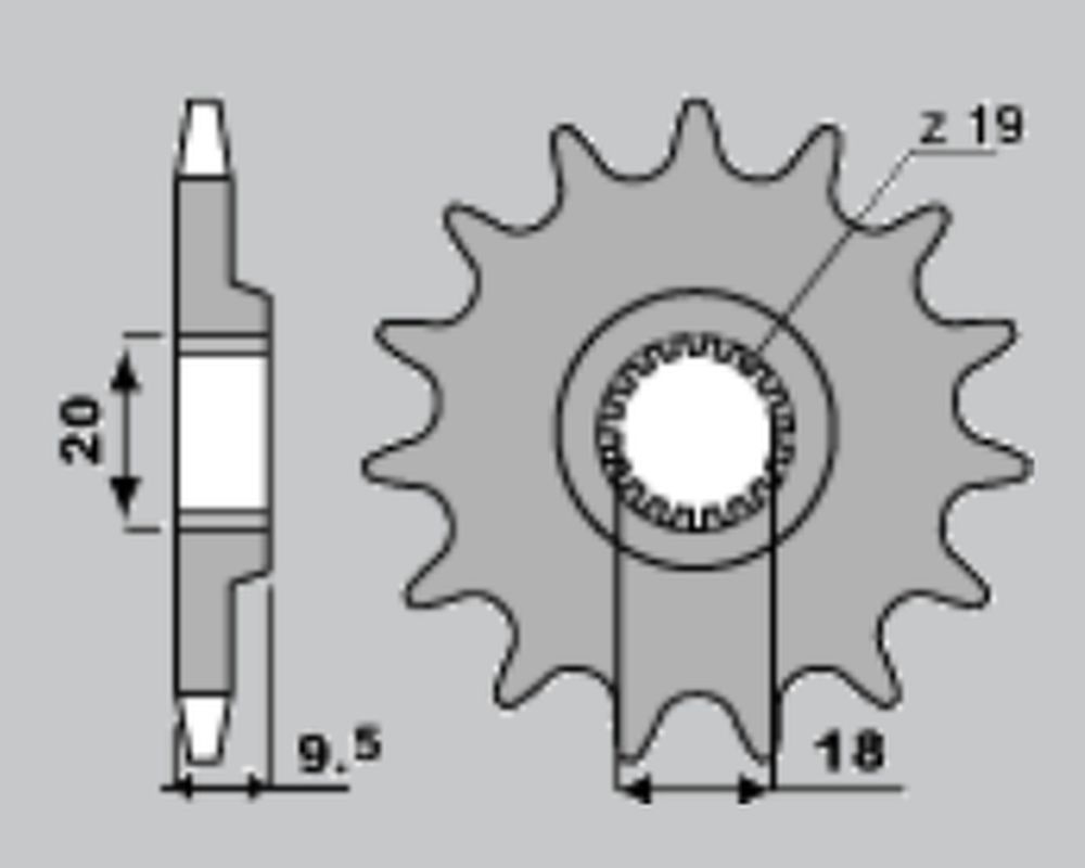 PBR řetězové kolo přední 333 13 18NC HONDA CR 125 (86) (řetěz 520) (MADE IN ITALY)
